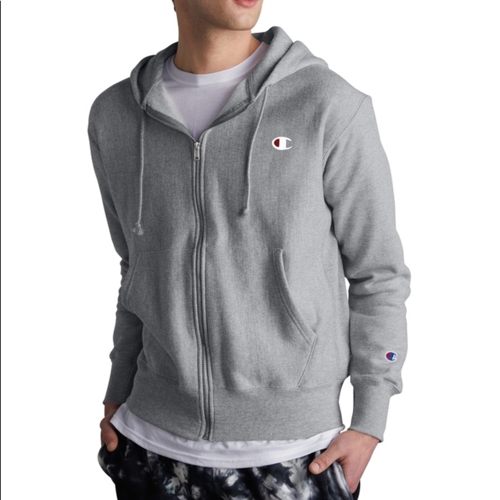 CHAMPION MENS REVERSE WEAVE FULL ZIP HOOD
